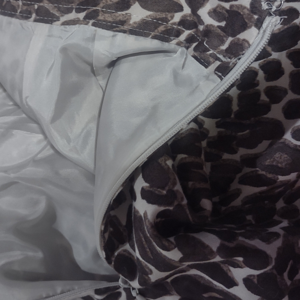 Loft plus size 16‎ leopard print mini skirt slit up the bottom - Picture 5 of 7